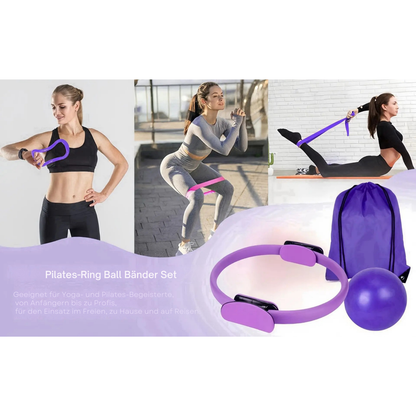 Komplettes 13-teiliges Pilates-Set – für Yoga, Pilates, Stretching und allgemeine Körperstraffung, ideal für Anfänger und Fortgeschrittene.