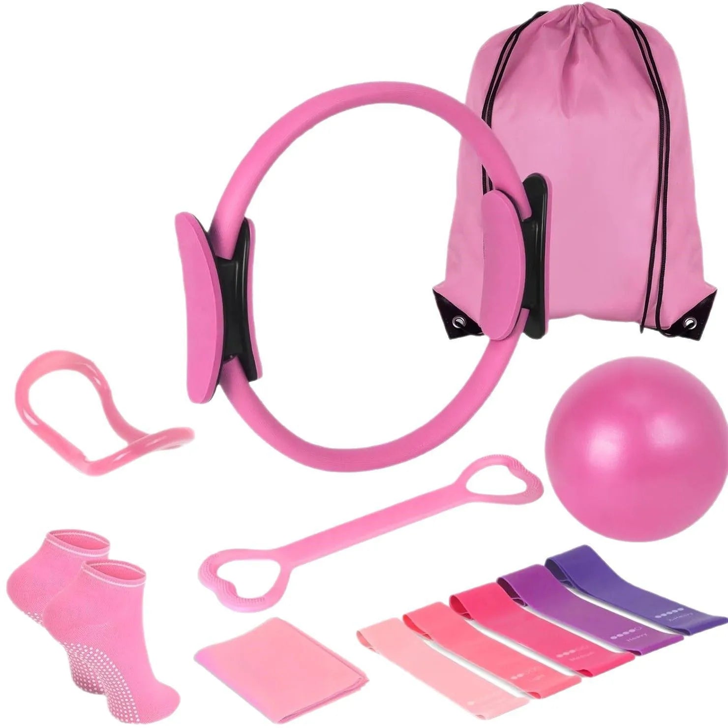 Komplettes 13-teiliges Pilates-Set – für Yoga, Pilates, Stretching und allgemeine Körperstraffung, ideal für Anfänger und Fortgeschrittene.